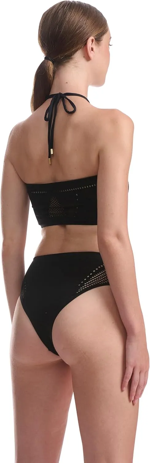 Wolford Zone Beach Bra Bandeau for Women Swimwear Bikini Top Halter Neckline Shaping Technology Gold Signature Hardware