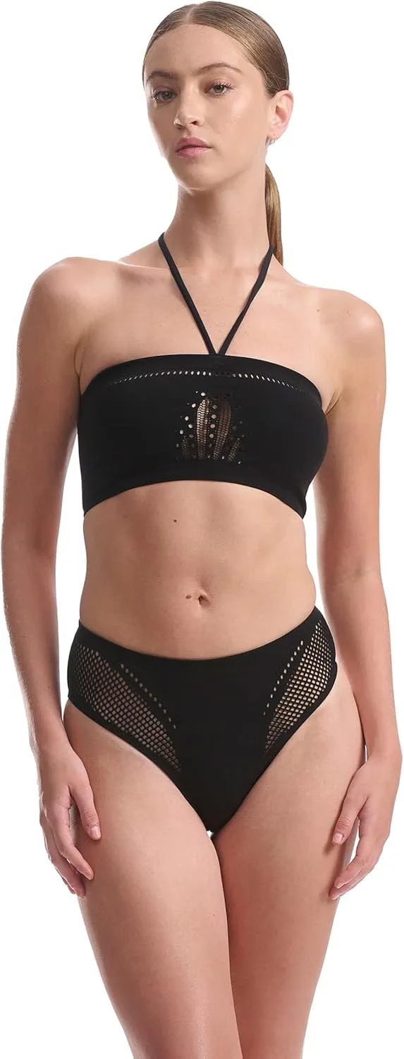 Wolford Zone Beach Bra Bandeau for Women Swimwear Bikini Top Halter Neckline Shaping Technology Gold Signature Hardware