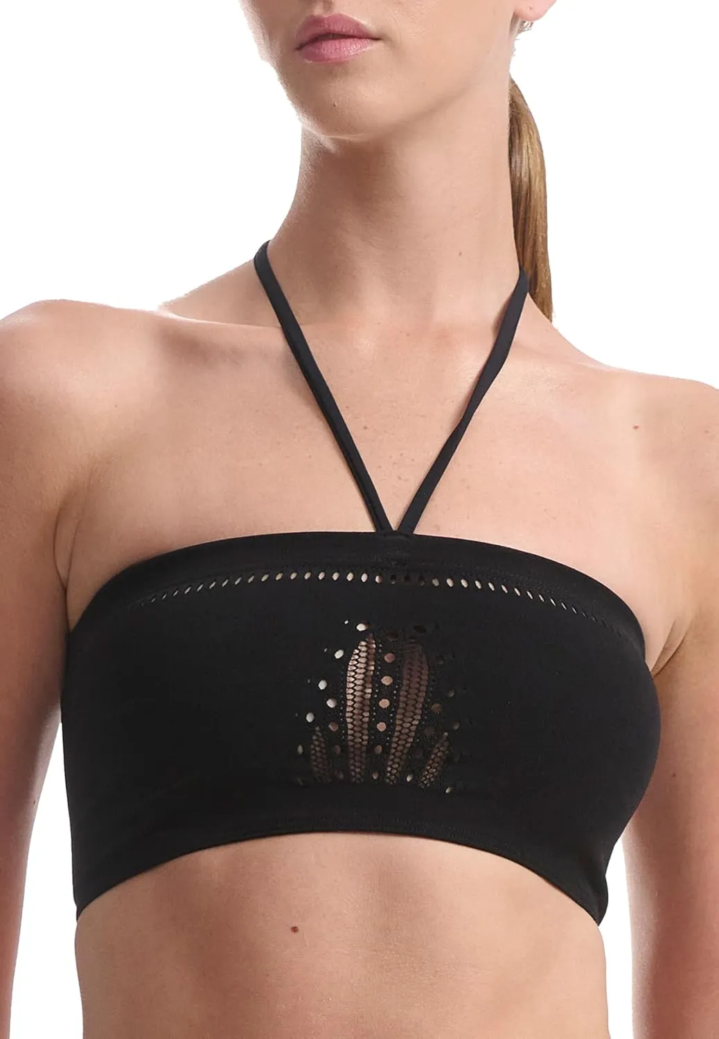 Wolford Zone Beach Bra Bandeau for Women Swimwear Bikini Top Halter Neckline Shaping Technology Gold Signature Hardware