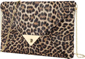 Women Leather Cultch Purse Leopard Fashion Evening Bag Handbag Crossbody Bag Wallet