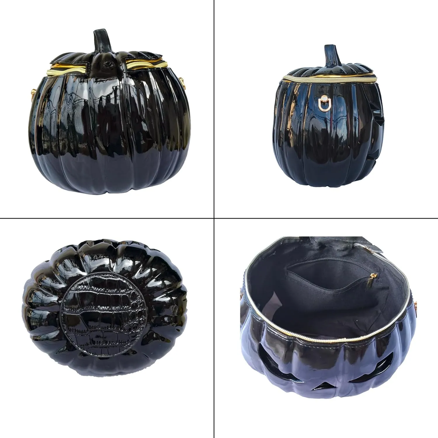Women Pumpkin Shaped Crossbody Shoulder Bag Unique Weird PVC Handbag Novelty Halloween Pumpkin Purse