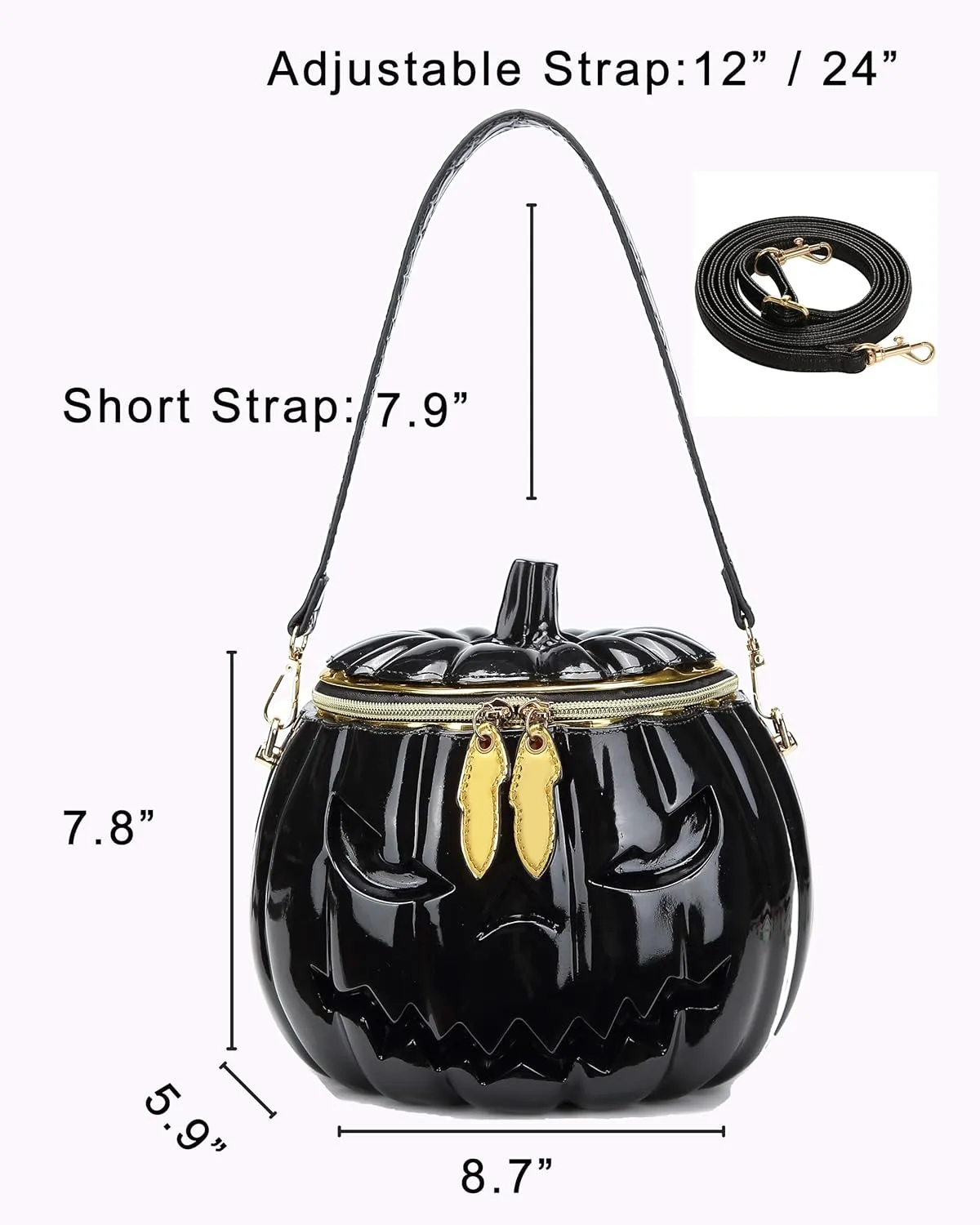 Women Pumpkin Shaped Crossbody Shoulder Bag Unique Weird PVC Handbag Novelty Halloween Pumpkin Purse