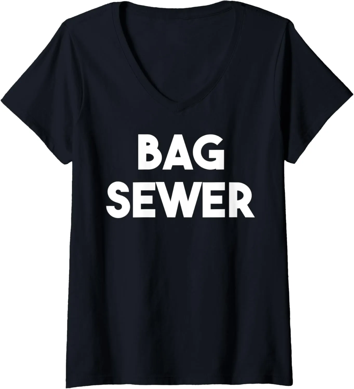 Womens Bag Sewer V-Neck T-Shirt