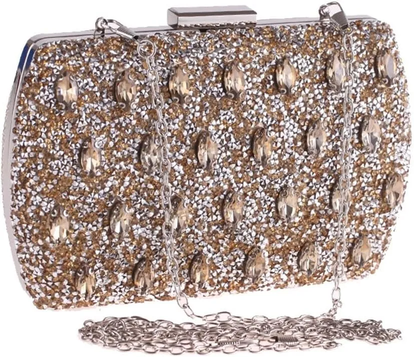 Women's Evening Bag Hot Drilling Clutch Bag Hard Case Small Square Bag Ladies Dress Bag