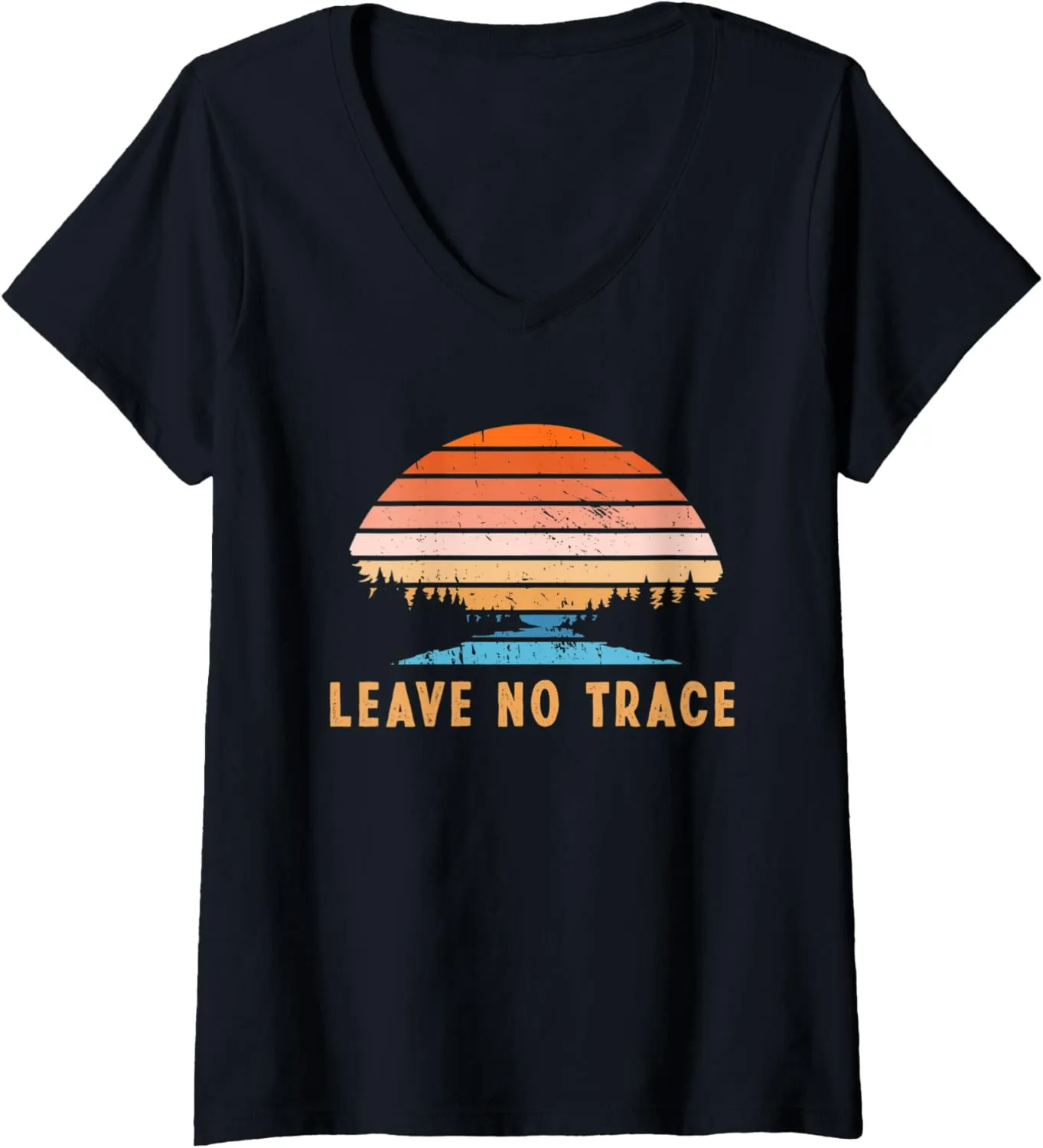 Womens Leave No Trace | Nature Mountains | Environmental Protection V-Neck T-Shirt