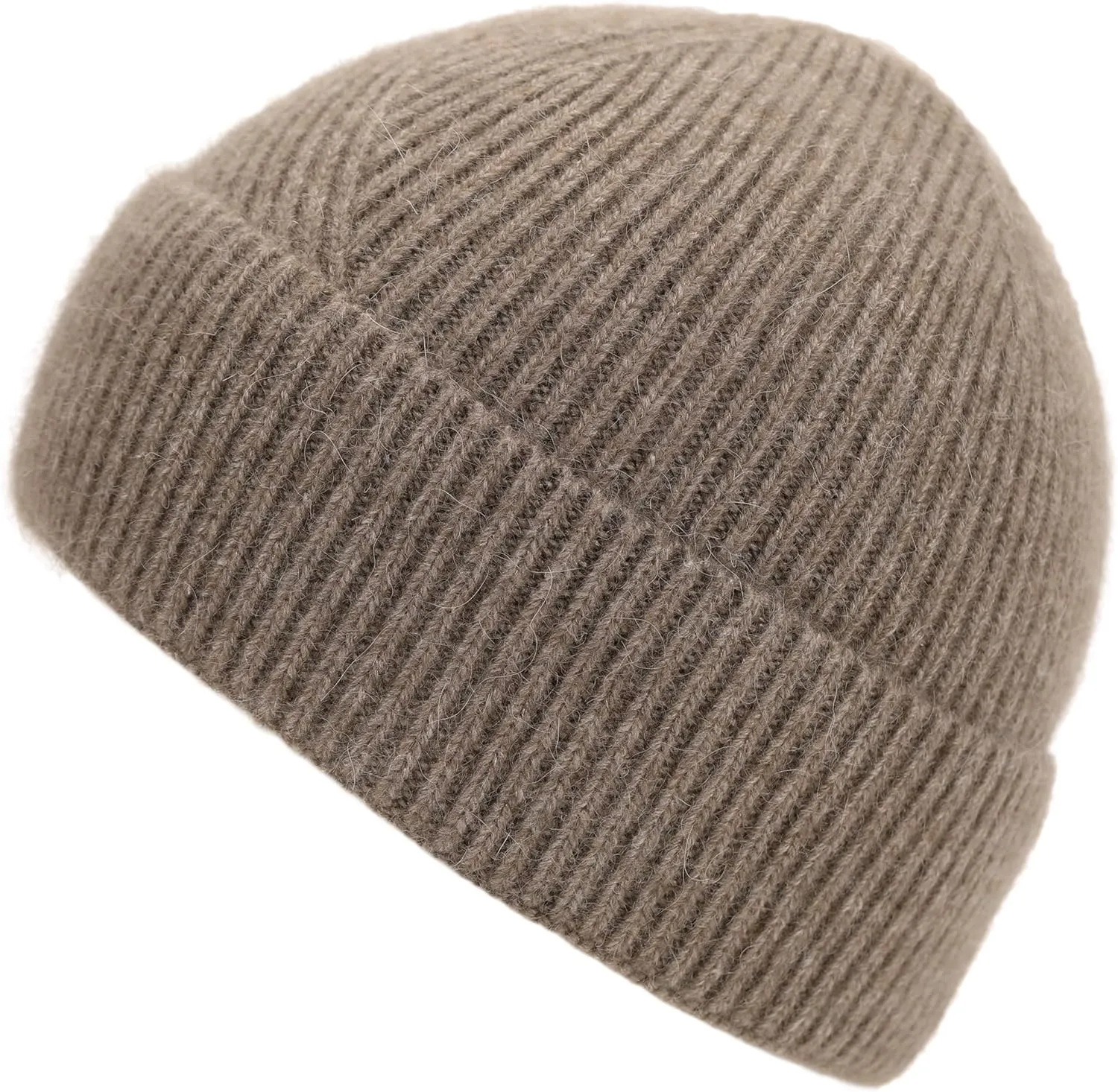 Womens Mens Lightweight Soft Winter Cashmere Ribbed Cuff Knit Beanie Skull Cap Ski Hat