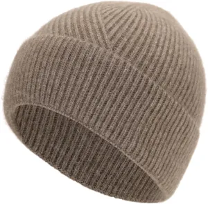 Womens Mens Lightweight Soft Winter Cashmere Ribbed Cuff Knit Beanie Skull Cap Ski Hat