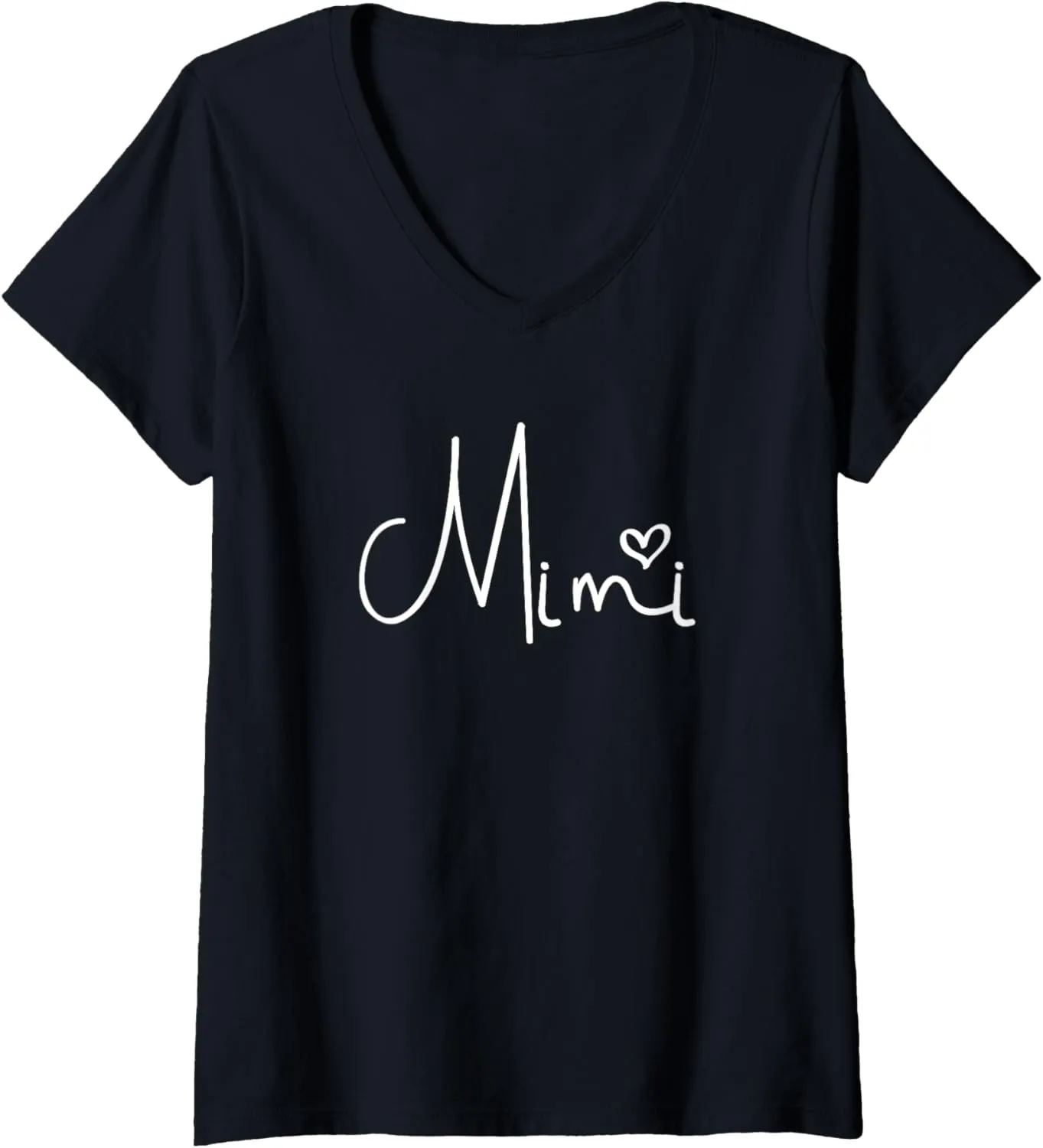 Womens Mimi Heart Grandma Women Christmas Mother's Day V-Neck T-Shirt