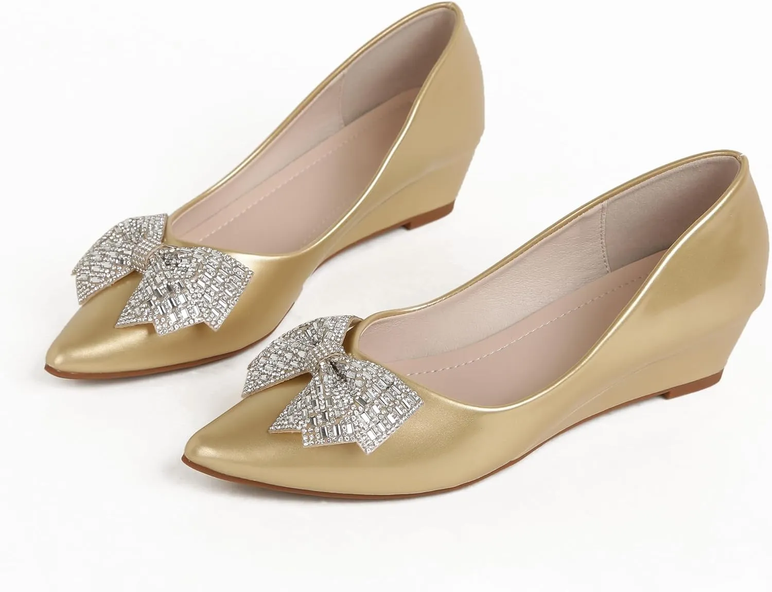 Women's Pumps, Low Heel Women's Wedge Comfortable Closed Toe Women Pumps,-2Inch Dress Shoes