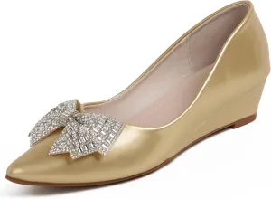 Women's Pumps, Low Heel Women's Wedge Comfortable Closed Toe Women Pumps,-2Inch Dress Shoes