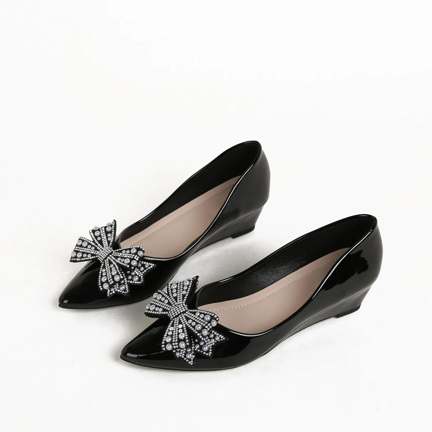 Women's Pumps, Low Heel Women's Wedge Comfortable Closed Toe Women Pumps,-2Inch Dress Shoes