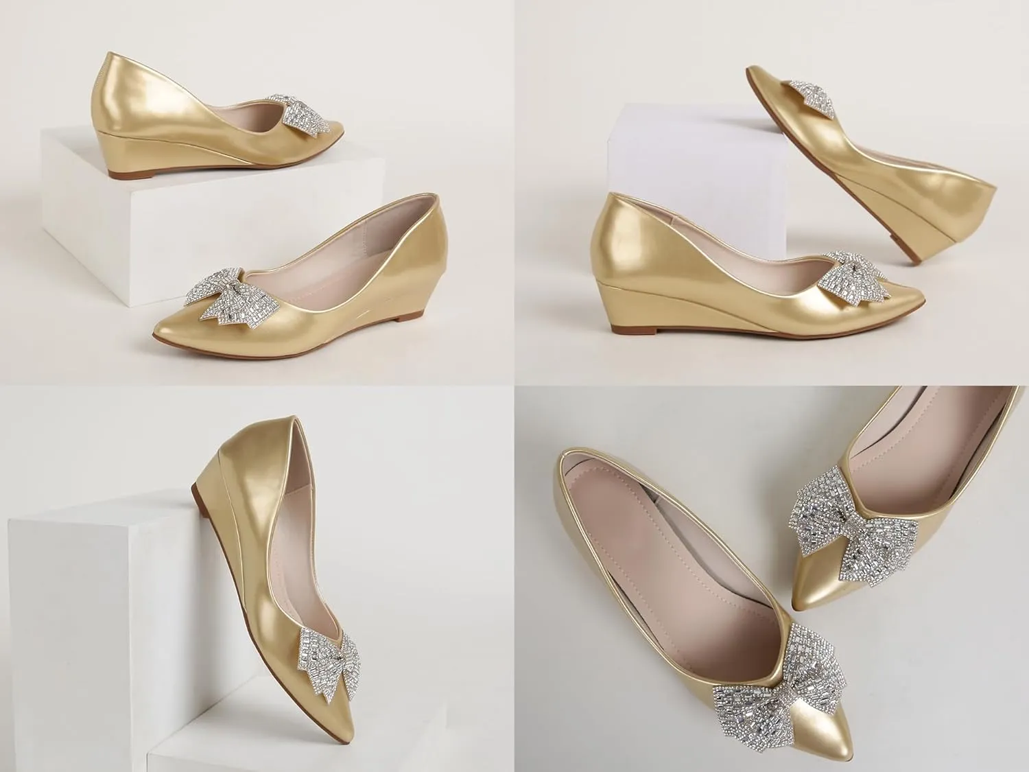 Women's Pumps, Low Heel Women's Wedge Comfortable Closed Toe Women Pumps,-2Inch Dress Shoes