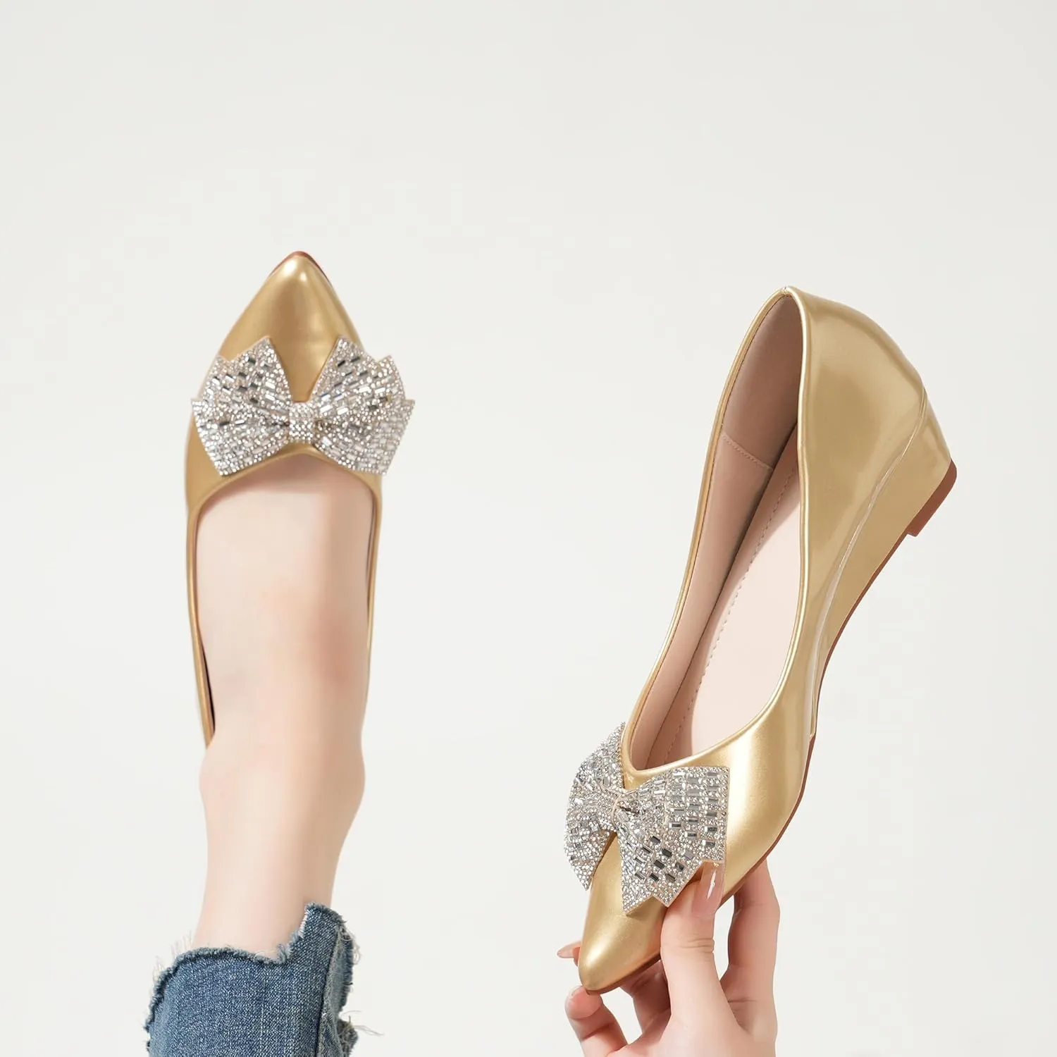 Women's Pumps, Low Heel Women's Wedge Comfortable Closed Toe Women Pumps,-2Inch Dress Shoes