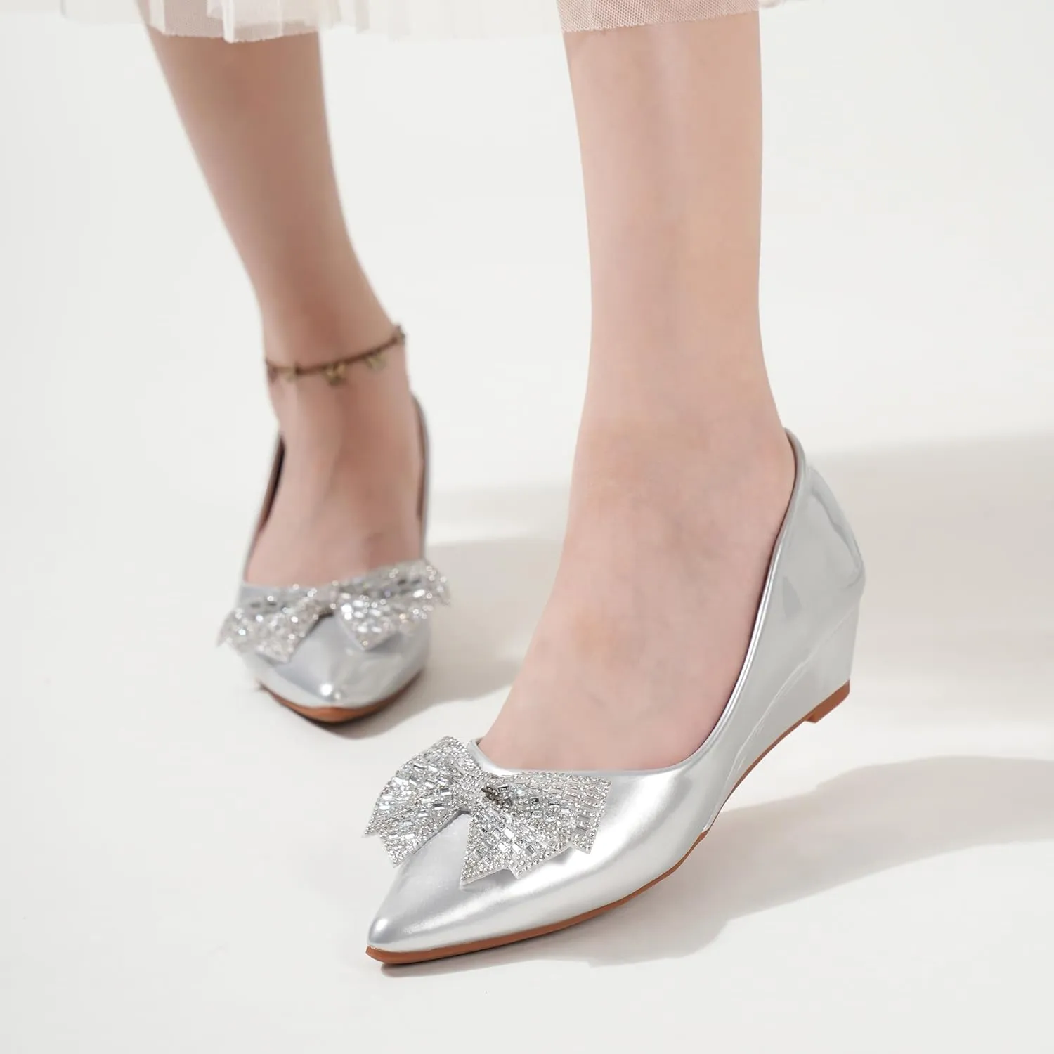 Women's Pumps, Low Heel Women's Wedge Comfortable Closed Toe Women Pumps,-2Inch Dress Shoes