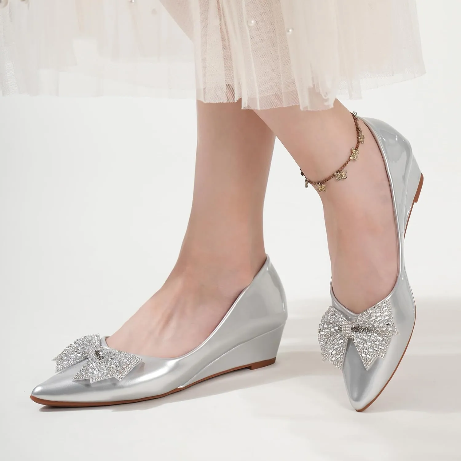 Women's Pumps, Low Heel Women's Wedge Comfortable Closed Toe Women Pumps,-2Inch Dress Shoes