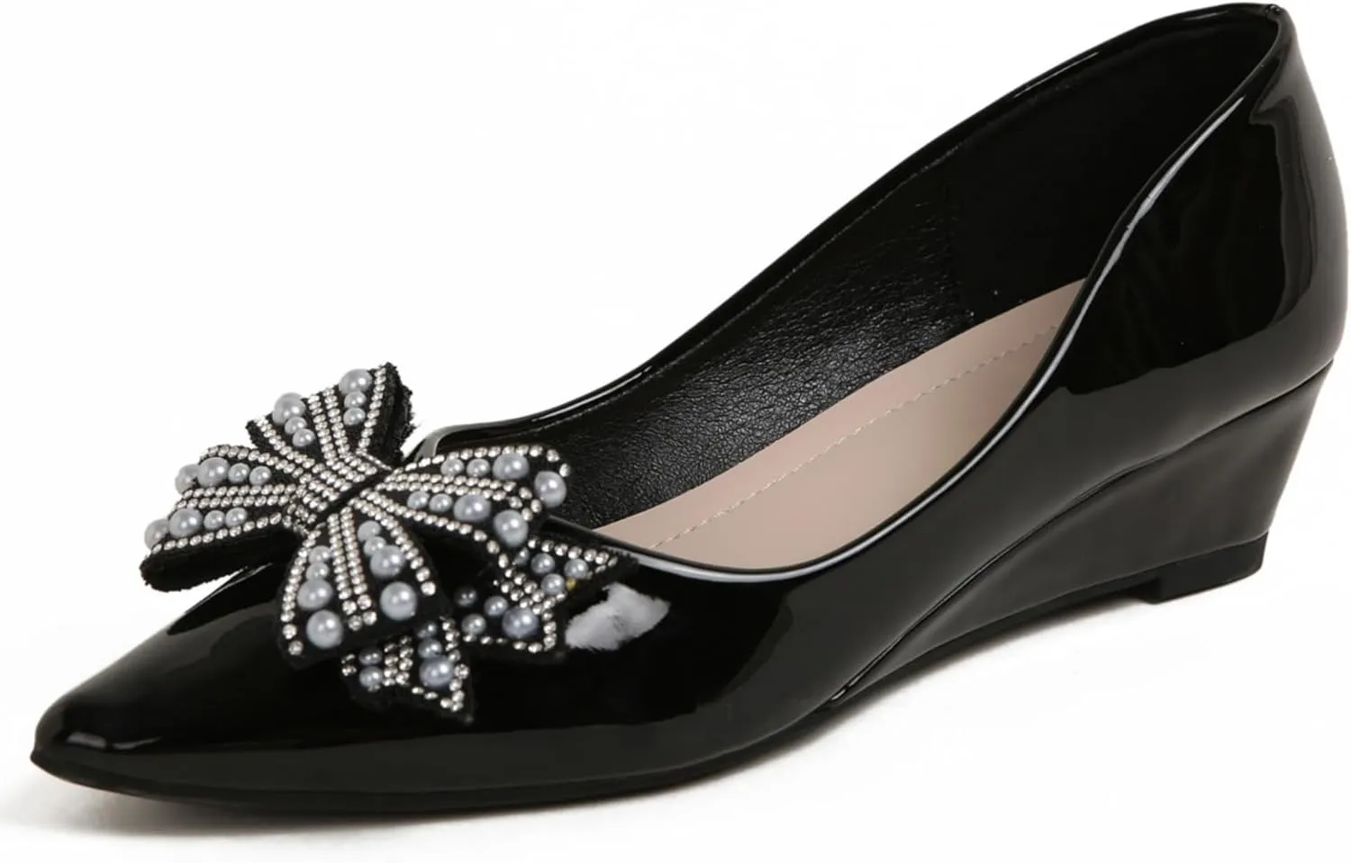 Women's Pumps, Low Heel Women's Wedge Comfortable Closed Toe Women Pumps,-2Inch Dress Shoes