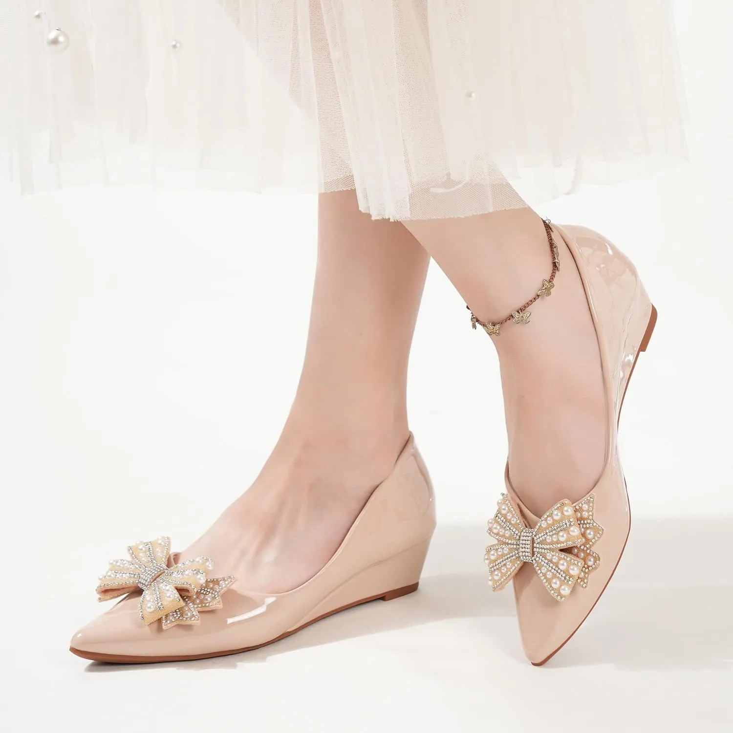 Women's Pumps, Low Heel Women's Wedge Comfortable Closed Toe Women Pumps,-2Inch Dress Shoes