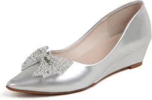 Women's Pumps, Low Heel Women's Wedge Comfortable Closed Toe Women Pumps,-2Inch Dress Shoes
