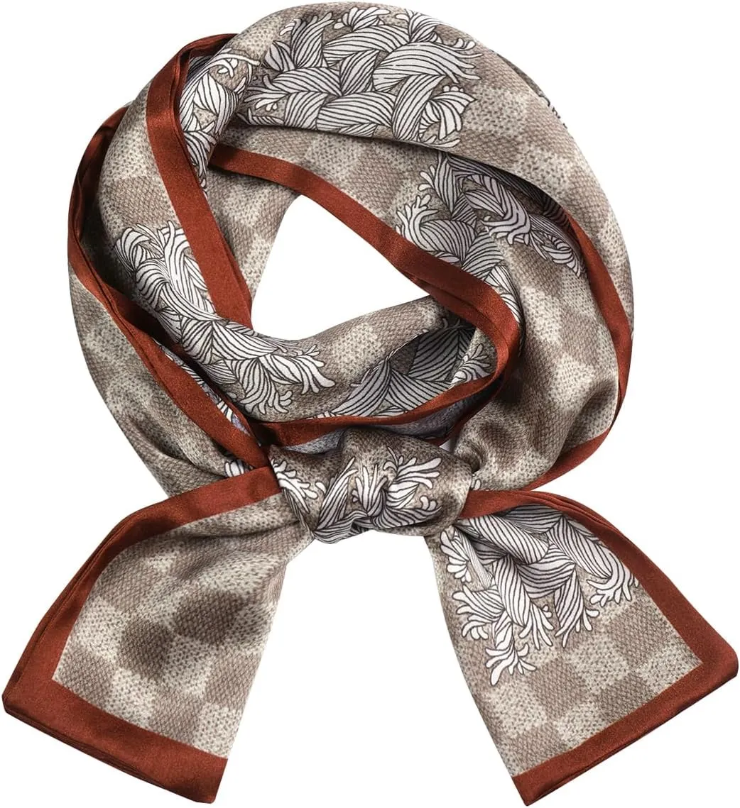 Womens Pure Mulberry Silk Scarf,Long Shawls for Head Scarf,Wrap Breathable Lightweight Neck Scarves For Handbag