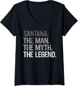 Womens SANTANA THE MAN THE MYTH THE LEGEND Men - Father's Day V-Neck T-Shirt