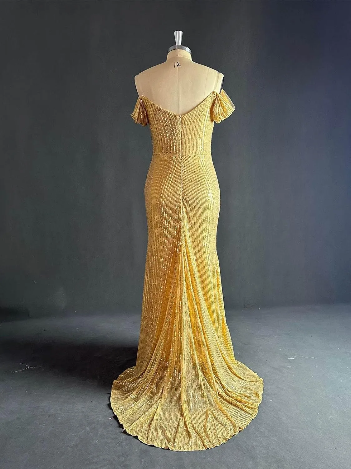 Women's Sequin Prom Dresses with Slit Mermaid Long Ball Gown Ruched Sparkly Formal Evening Gown