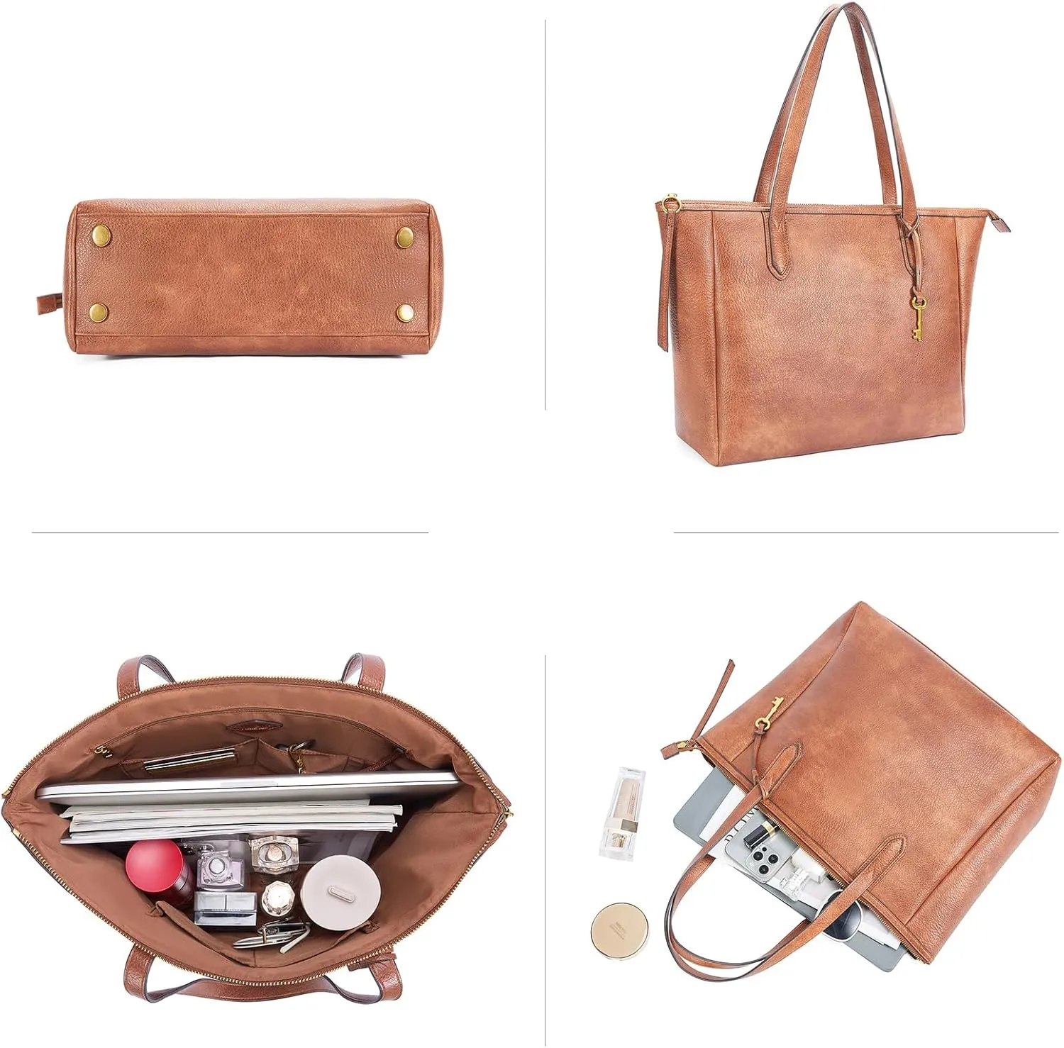 Women's Tote Bag Leather Handbag for Women 16L Large Capacity Travel Purses Ladies Shoulder Bags