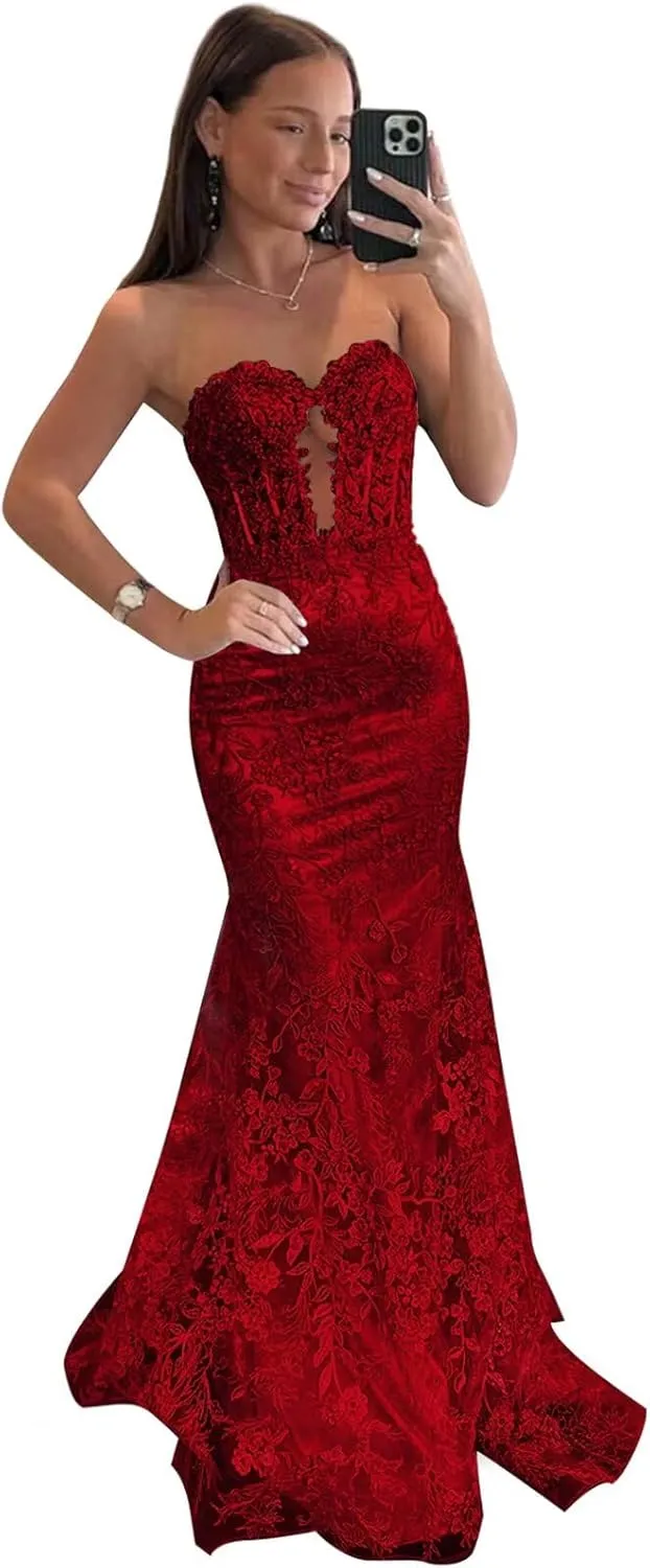 Women's V Neck Sequin Red Prom Dress Off The Shoulder Open Back Formal Cocktail Evening Gowns