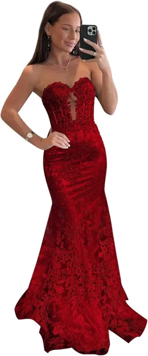 Women's V Neck Sequin Red Prom Dress Off The Shoulder Open Back Formal Cocktail Evening Gowns