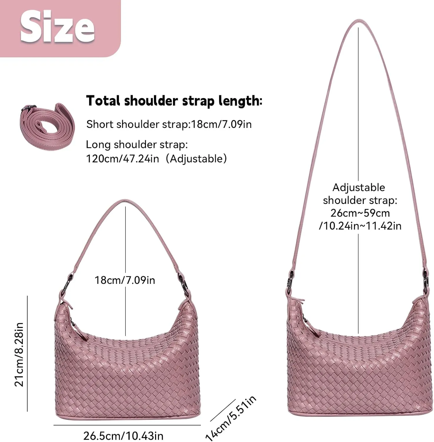 Woven Crossbody Purses for Women - Designer Vegan Leather Purse with Adjustable Strap, Top Handle and Shoulder Bag Options