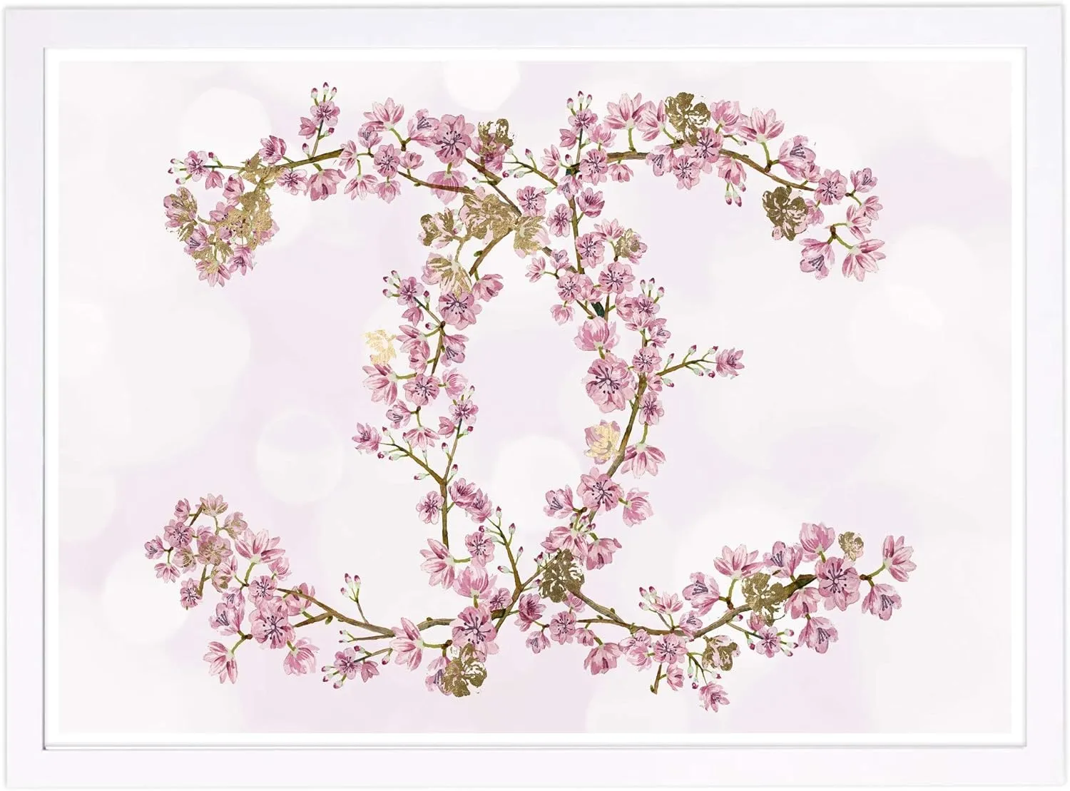Wynwood Studio Fashion and Glam Wall Art Prints 'Sakura Love' Home Décor, 19x13, White Frame