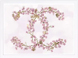 Wynwood Studio Fashion and Glam Wall Art Prints 'Sakura Love' Home Décor, 19x13, White Frame