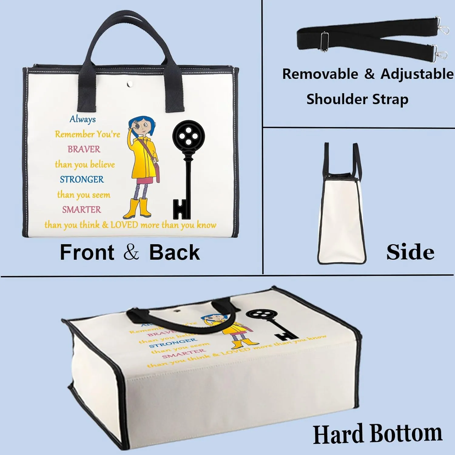 WZMPA Cartoon Movie Cosmetic Bag Movie Fans Gift You Are Braver Stronger Smarter Than You Think Cartoons Makeup Zipper Pouch Bag For Movie Fans