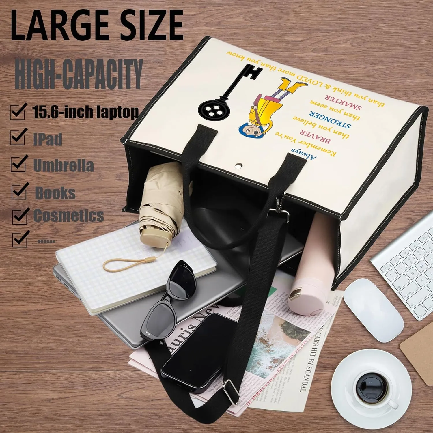 WZMPA Cartoon Movie Cosmetic Bag Movie Fans Gift You Are Braver Stronger Smarter Than You Think Cartoons Makeup Zipper Pouch Bag For Movie Fans
