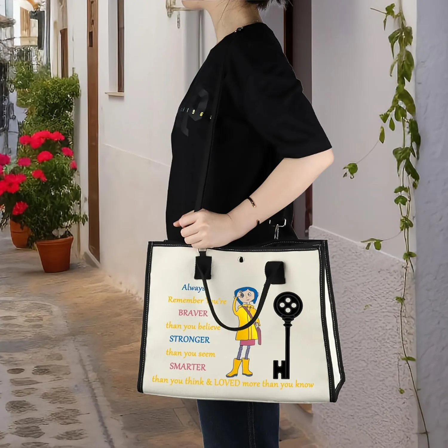 WZMPA Cartoon Movie Cosmetic Bag Movie Fans Gift You Are Braver Stronger Smarter Than You Think Cartoons Makeup Zipper Pouch Bag For Movie Fans