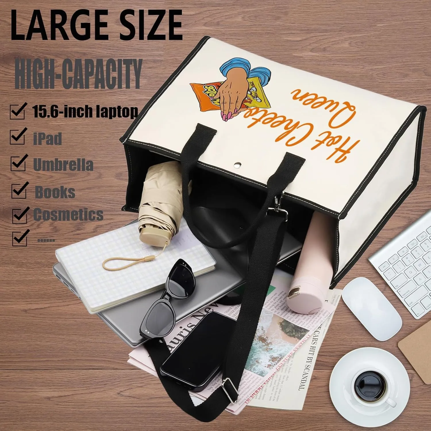 WZMPA Corncob Food Cosmetic Bag Food Fans Gifts Hot Queen Makeup Zipper Pouch Bag For Friend family (Hot Queen-TB)