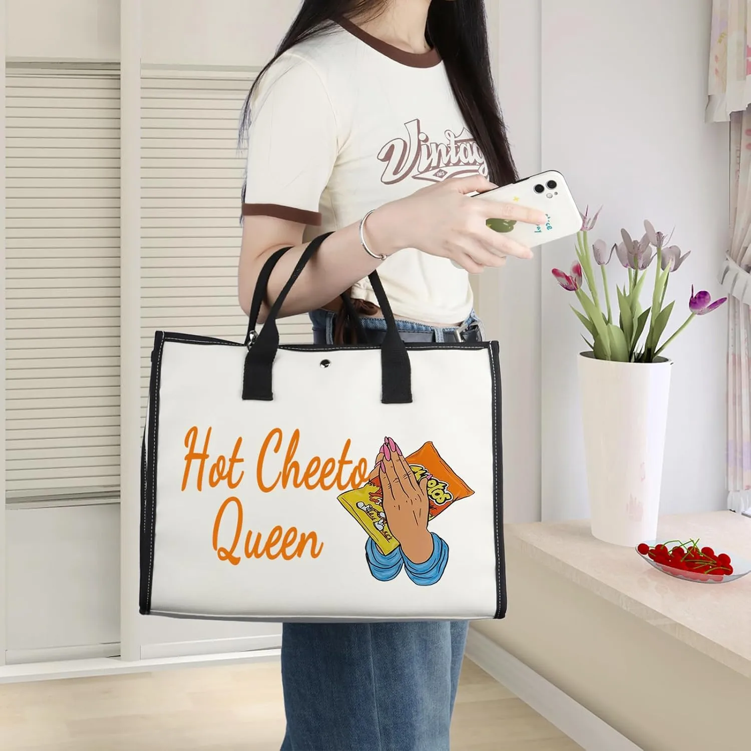 WZMPA Corncob Food Cosmetic Bag Food Fans Gifts Hot Queen Makeup Zipper Pouch Bag For Friend family (Hot Queen-TB)
