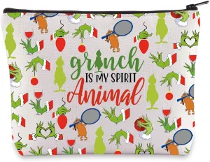 WZMPA Green Monster Cosmetic Makeup Bag Doctor Cat Fans Gifts Monster Is My Spirit Animal Zipper Pouch Bag For Monster Fans