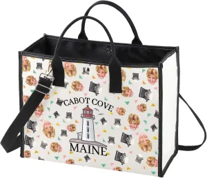 WZMPA Jessica Fletcher Cosmetic Bag Murder Mystery Fans Gift Cabot Cove Maine Jessica Fletcher Makeup Zipper Pouch Bag 80s Murder Show Merchandise (Cabot Cove Maine-TB)