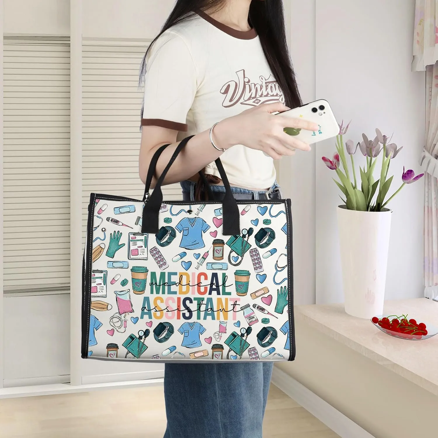 WZMPA Medical Assistant Cosmetic Bag MA Graduation Gift Nurse Medical Assistant Makeup Zipper Pouch Bag Medical Assistant Retirement Welcome Gifts (Medical Assistant-TB)