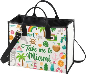 WZMPA Miami Florida Travel Cosmetic Bag Miami Souvenir Gifts Take Me To Miam Zipper Pouch Bag Miami City Trip Gift (To Miami-TB)