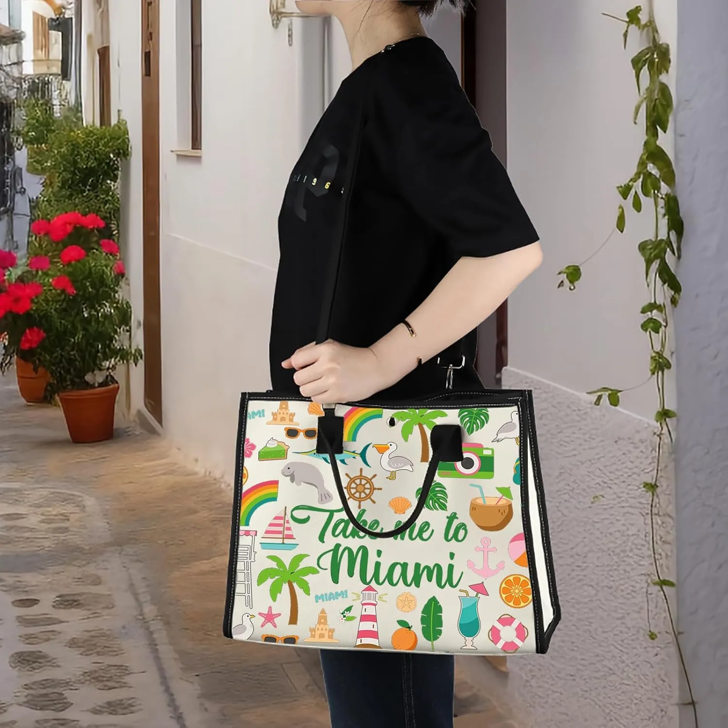 WZMPA Miami Florida Travel Cosmetic Bag Miami Souvenir Gifts Take Me To Miam Zipper Pouch Bag Miami City Trip Gift (To Miami-TB)