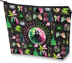 WZMPA Musical Cosmetic Bag Glinda＆ Elphaba Fans Gift Unlikely Friendships Makeup Zipper Pouch Bag Glinda＆Elphaba Merch (Unlikely Friendships-BL)