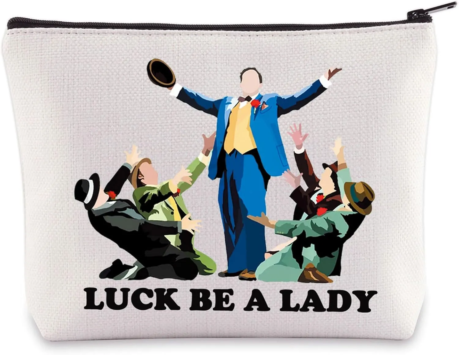 WZMPA Musical Cosmetic Bag Musical Theatre Gifts Luck Be A Lady Makeup Zipper Pouch Bag Theater Drama Merchandise (Be A Lady)