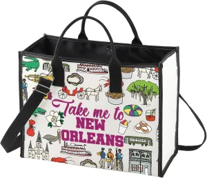 WZMPA New Orleans Louisiana Travel Cosmetic Bag Souvenir Gifts Take Me To New Orleans Zipper Pouch City Merchandise (To New Orleans-TB)