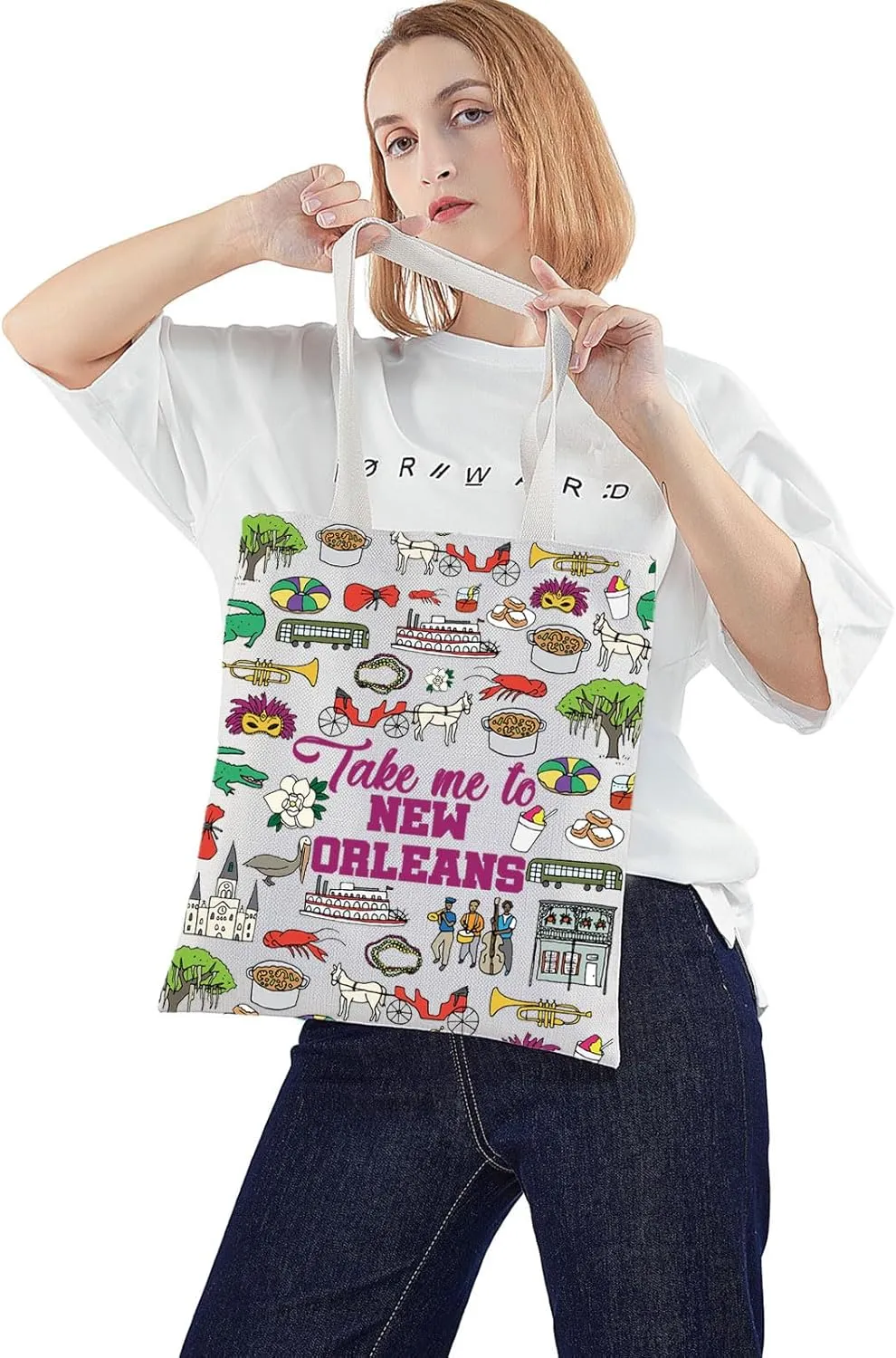 WZMPA New Orleans Travel Cosmetic Bag - Souvenir Gifts Zipper Pouch Bag New Orleans City Merchandise