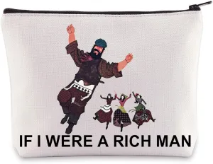 WZMPA Theater Drama Fans Cosmetic Bag Musical Theatre Gift If I Were A Rich Man Thay Makeup Zipper Pouch Bag Thay Musical Merchandise (RICH MAN)