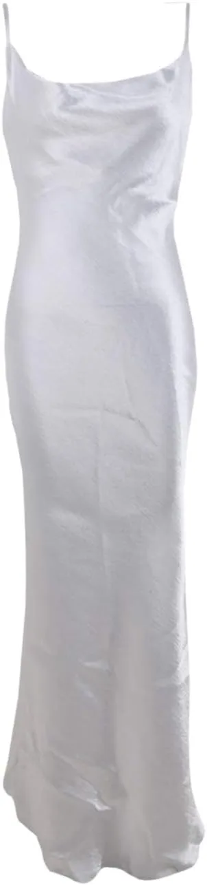 xxxiticat Women's Sleeveless Spaghetti Strap Satin Dress Cocktail Beach Evening Party Cowl Neck Back Tie Up Maxi Dresses