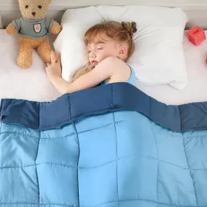 yescool Weighted Blanket 7 Pounds Cooling Weighted Lap Blanket, Sky Blue Heavy Blankets for Sleeping, Washable Weighted Throw Blanket for 60-80lbs, 40"x60"