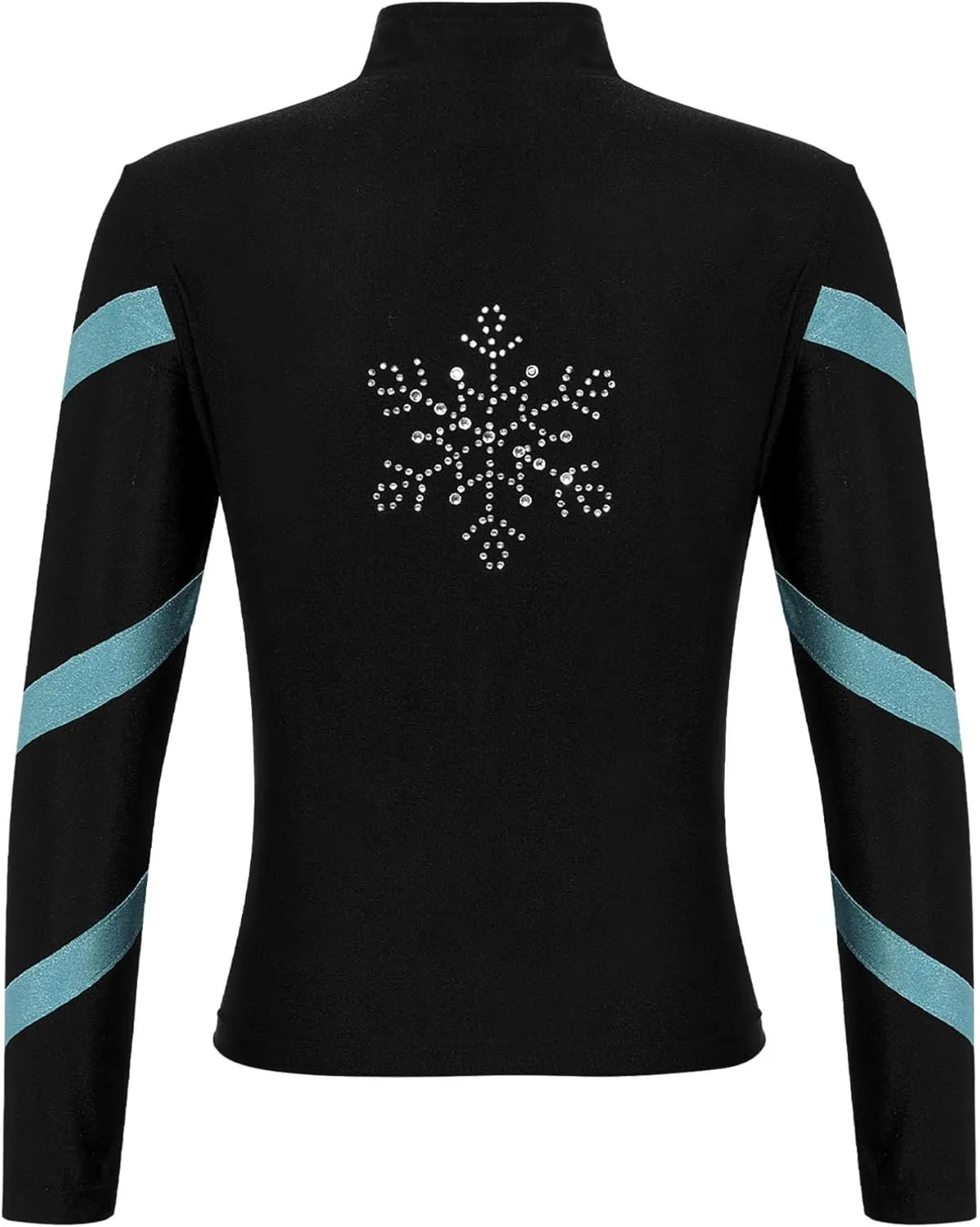 YiZYiF Kids Girls Long Sleeve Color Block Fleece-Lined Jacket Zipper Figure Skating Gymnastics Dance Workout Sports Top