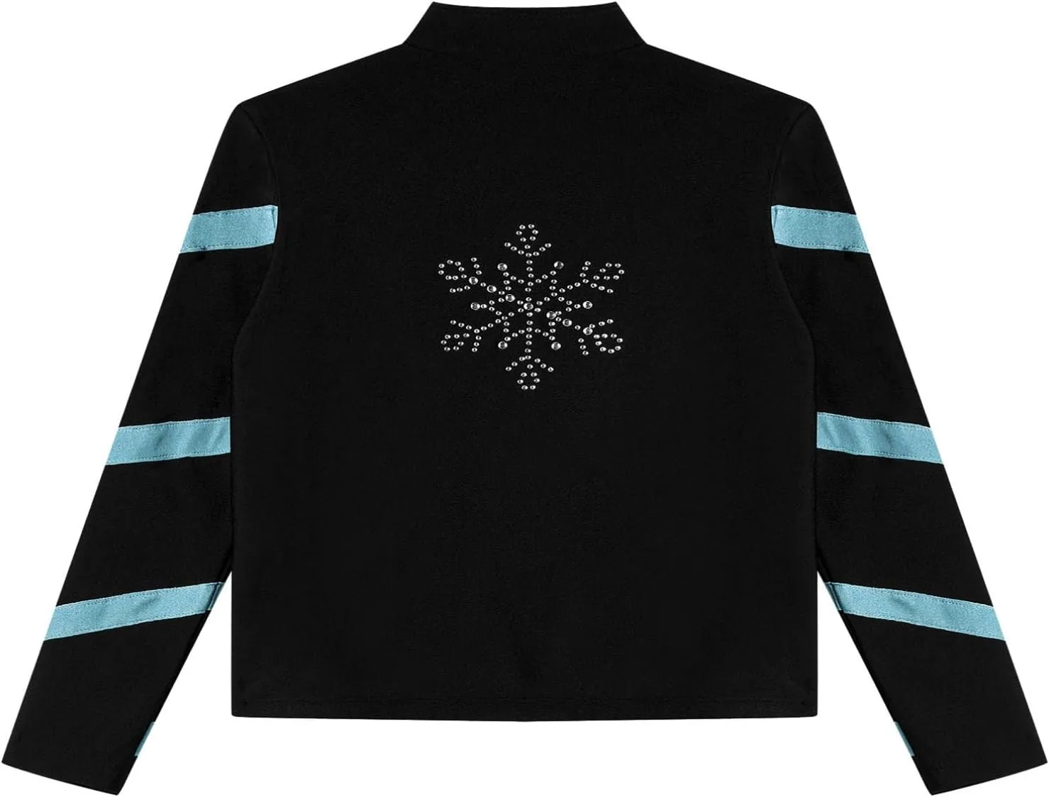 YiZYiF Kids Girls Long Sleeve Color Block Fleece-Lined Jacket Zipper Figure Skating Gymnastics Dance Workout Sports Top